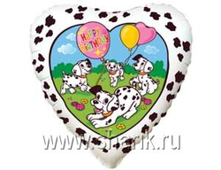Ф 18" HB Далматины с шариками белый/FM