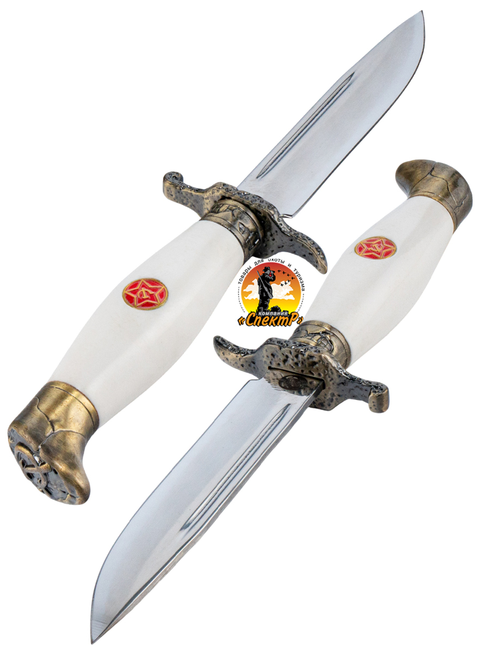 Нож туристический разделочный с фиксированным лезвием 120мм и стеклобоем/в ножнах.