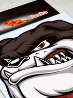 Наклейка - Злая собака в ошейнике