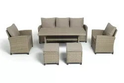 "Мэдисон" обеденная группа из искусственного ротанга, цвет соломенный