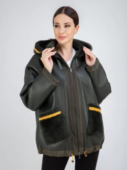 Дубленка натуральная с капюшоном двухсторонняя