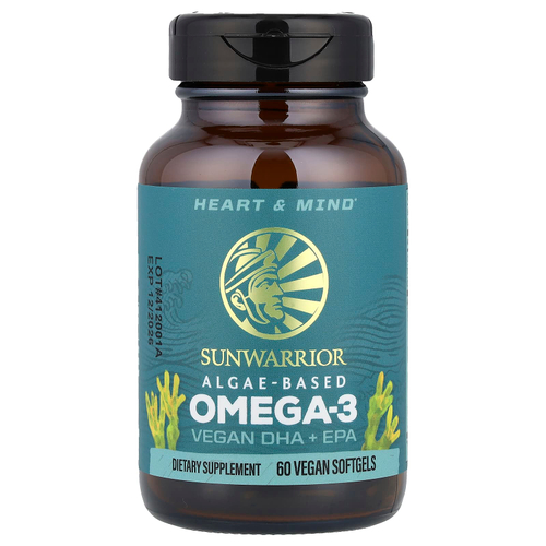 Sunwarrior, Омега-3, ДГК + ЭПК для веганов, 60 веганских мягкий таблеток