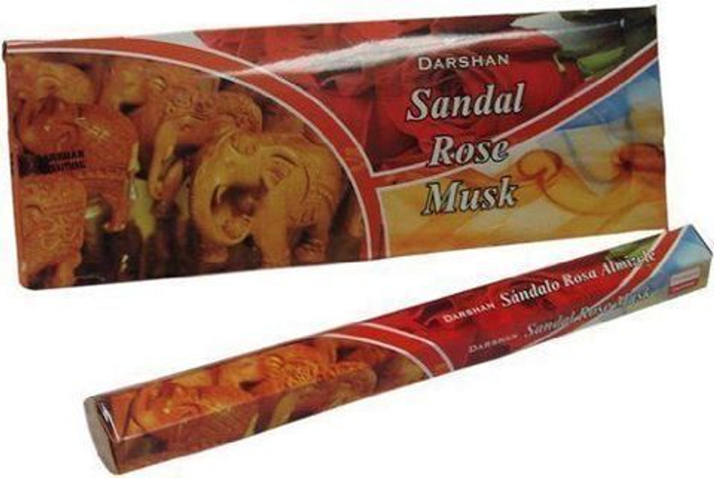 Darshan Sandal Rose Musk шестигранник Благовоние Сандал Роза Муск