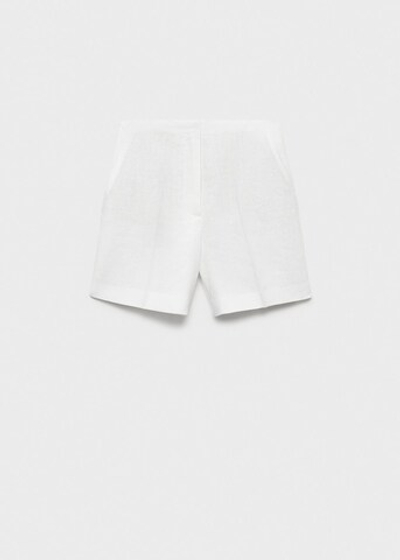 Прямые шорты изо льна со средней посадкой