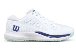 Детские теннисные кроссовки Wilson Rush Pro Ace Jr - white/bay/skipper blue