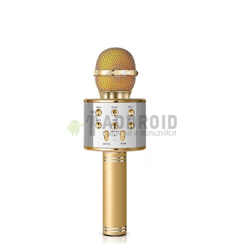 Беспроводной микрофон для караоке WS-858 (Gold)