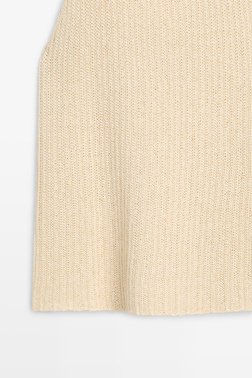 Massimo Dutti Трикотажный топ из смесового льна, ванильный