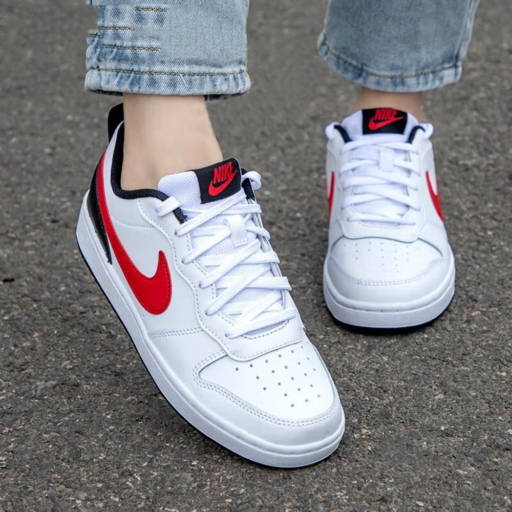Женские кроссовки Nike Court Borough Low 2 'Summit White University Red' BQ5448-110