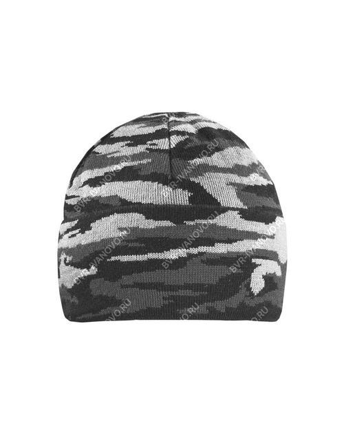 Шапка вязаная 2-х нитка с отворотом (серый КМФ)