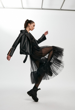 Косуха черная classic мягкая кожа