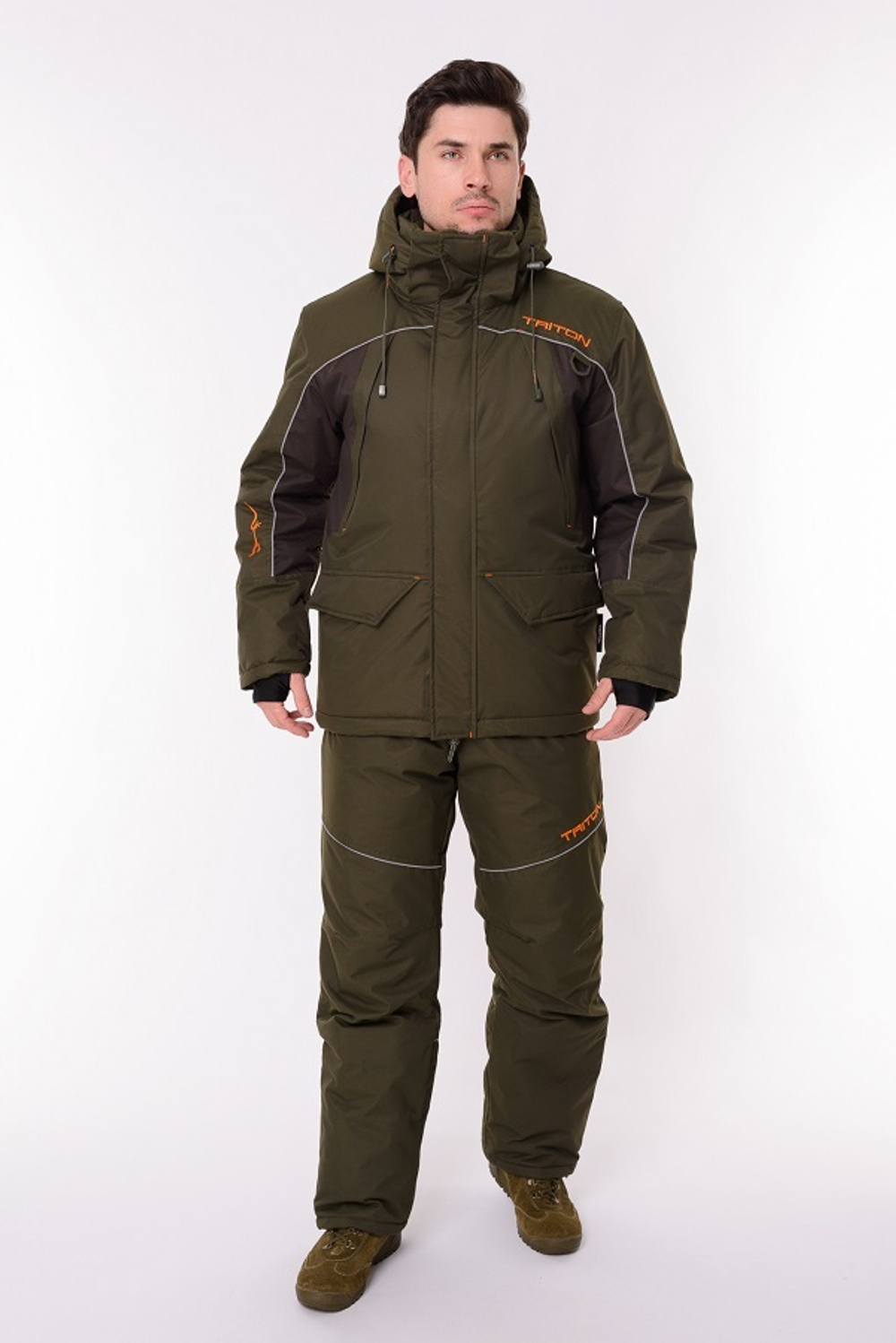 Костюм с полукомбинезоном СТРИМ (-40 Таслан Мембрана/Хаки)TRITON