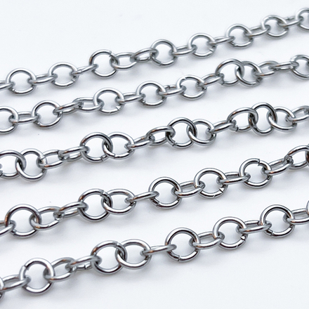 Цепочка, сталь, размер звена 6*6 мм, цена за 50 см