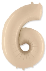Цифра «6» кремовая с гелием в магазине «Склад Шаров»