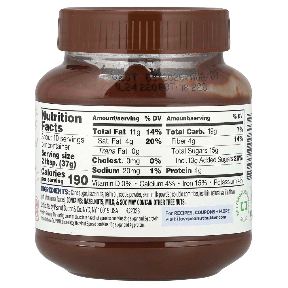 Peanut Butter & Co., Спред из фундука, молочный шоколад и фундук, 369 г (13 унций)