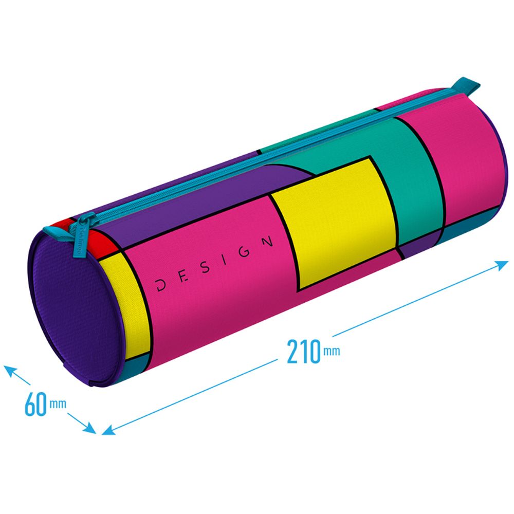 Пенал-тубус 1 отделение, 210*60 Berlingo "ColorBlock", полиэстер