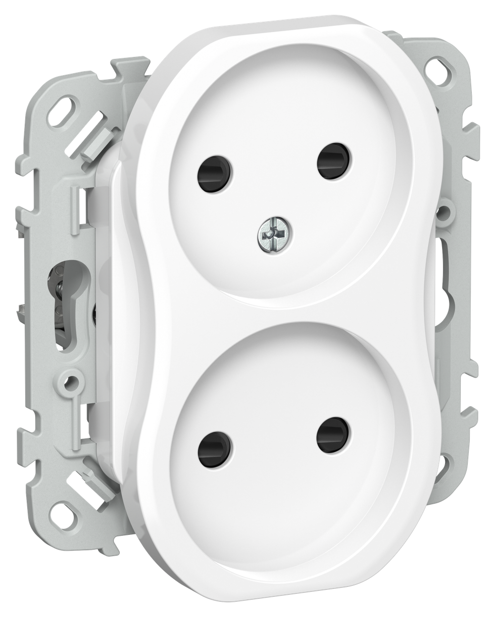 FLITE Розетка 2-местная без заземления с защитными шторками 10А РСш02-0-ФлБ белый IEK