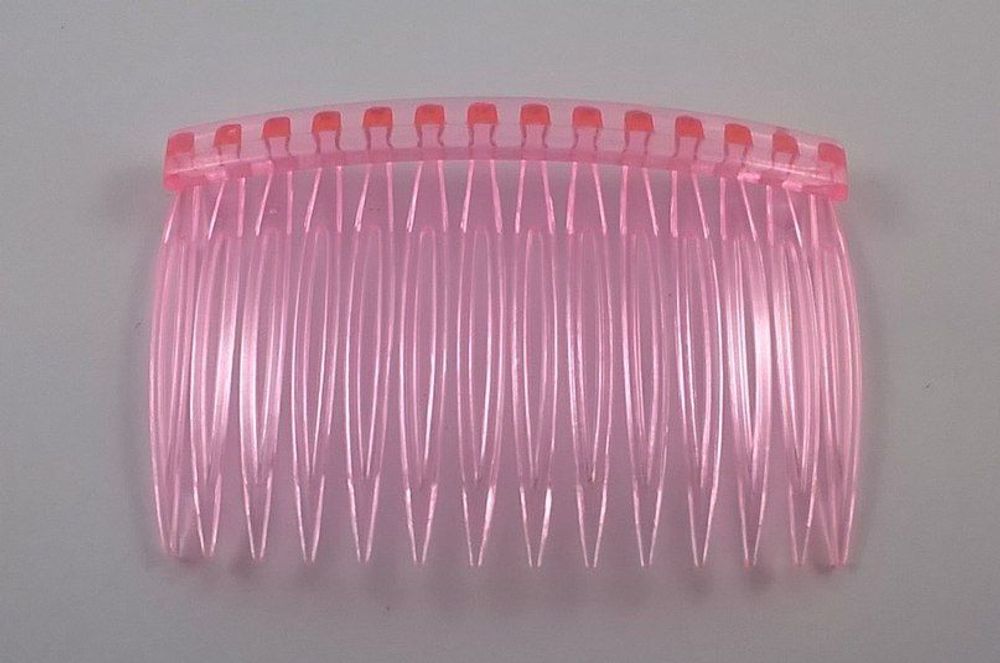 `Гребень, пластик, длина 70 мм, цвет прозрачный розовый