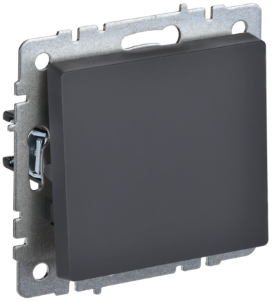 BRITE Выключатель 1-клавишный самовозвратный 10А ВС10-1-4-БрГ графит IEK