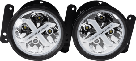 Комплект фар Aurora дальний белый свет с RGB подсветкой