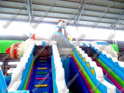 Коммерческий батут "Космические зверята" 16*8*7 м