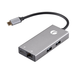 Док-станция для ноутбука/ПК VCOM CU459 Адаптер Type-Cm --&gt; RJ-45+2USB3.0(f) + PD100 Вт Alum Shell VCOM