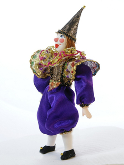 Кукла фарфоровая Клоун на елку