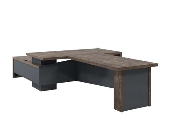 Стол правый 2000х2000х750 с опорной тумбой, блоком розеток и брифингом 1700 T-920R.1000-02