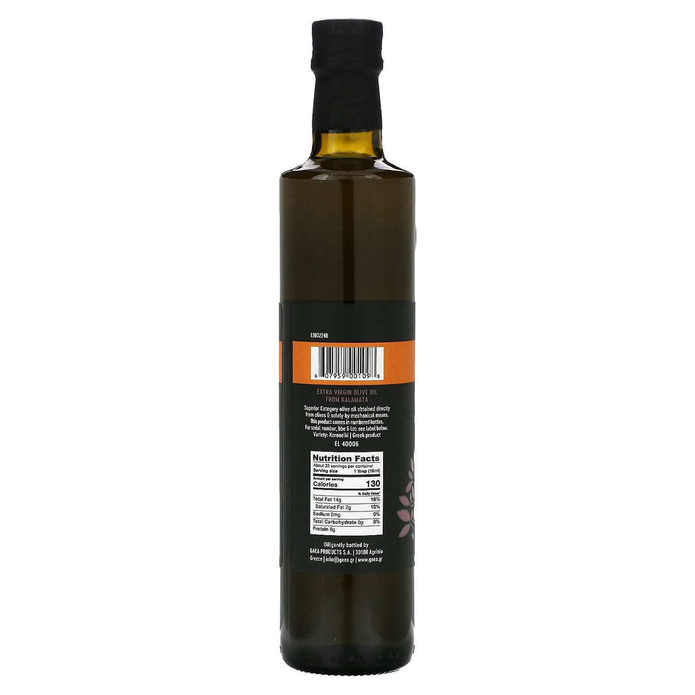 Gaea, Оливковое масло холодного отжима Kalamata, жирный, 500 мл (16,9 жидк. унц.)