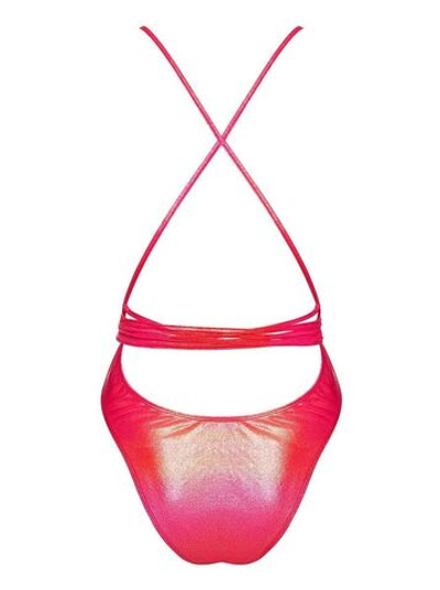 Слитный купальник Keissi с металлическим блеском (Размер: L) (Цвет: коралловый)