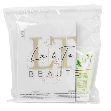 Набор Алоэ и зеленый чай(маска для лица.набор(массажный ролик+скребок гуаша.пакет 250*250) La and Te beaute LT-50