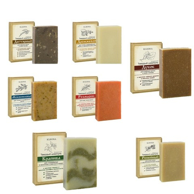 Набор Kleona Всё и сразу твёрдые шампуни 7 шт. по 85 г