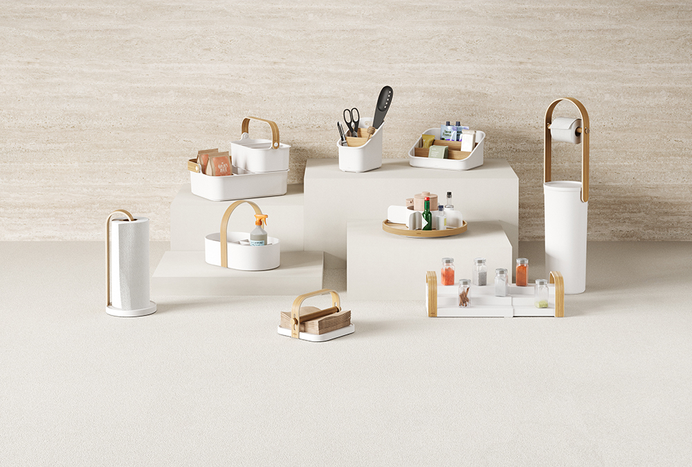 Держатель-органайзер для туалетной бумаги bellwood, белый/натуральное дерево