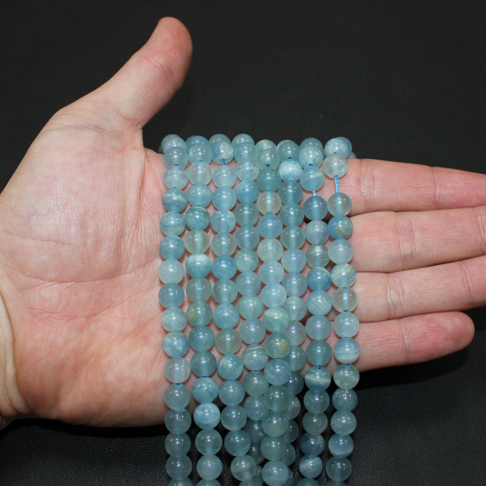 Сапфирин голубой агат 8мм