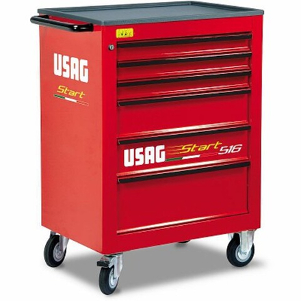 516 S6V Тележка инструментальная, шесть выдвижных ящиков, красная, USAG (Италия)
