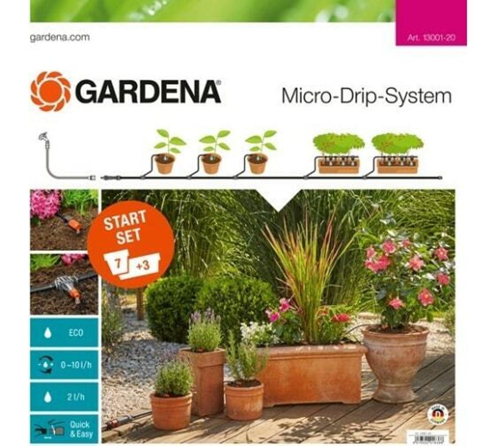 Комплект микрокапельного полива Gardena базовый