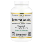 California Gold Nutrition, Buffered Gold C™, аскорбат натрия (витамин C) GOLD Standard, 240 растительных капсул