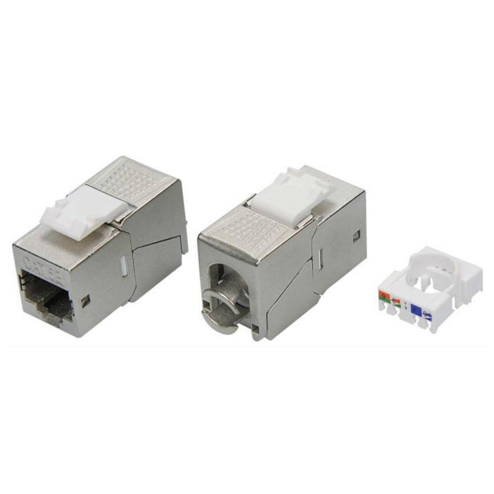 Модуль  Keystone RJ45 CAT5E экранированный, 90 градусов, серебристый (форм-фактор S19)