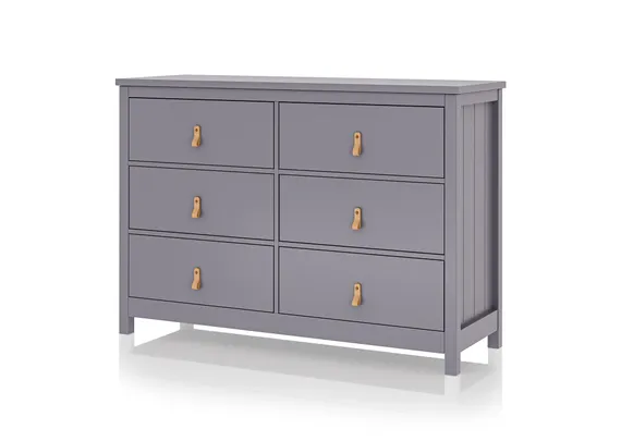 Комод Wood 6 ящиков (серый)