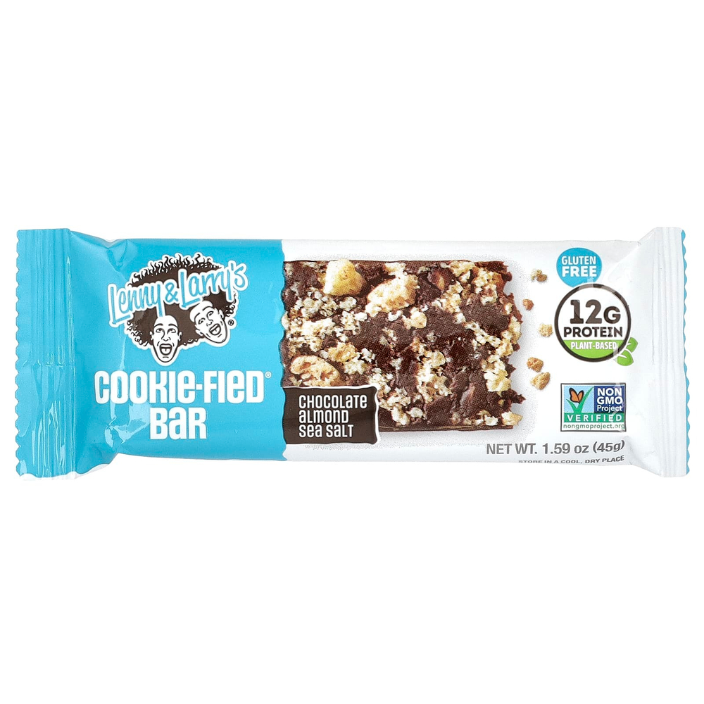 Lenny & Larry's, The Complete Cookie-Fied Bar, шоколадно-миндальная морская соль, 9 батончиков, 45 г (1,59 унции)