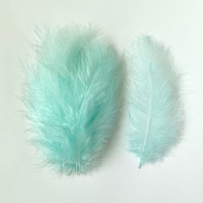 Перья марабу мятно-голубые 15 шт.