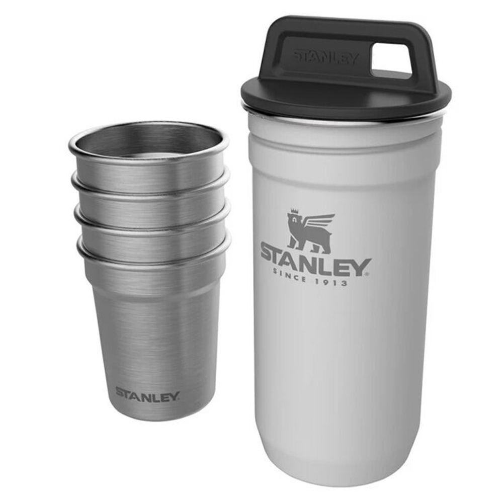 Набор подарочный Stanley Adventure (фляга 0,23 л+стопки 4 шт по 59 мл+футляр), белый