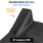 Автомобильные коврики ЭВА для Hyundai Staria (21-н.в.) на 9-ти местное авто (2+2+2+3) БЕЗ ТУМБОЧКИ