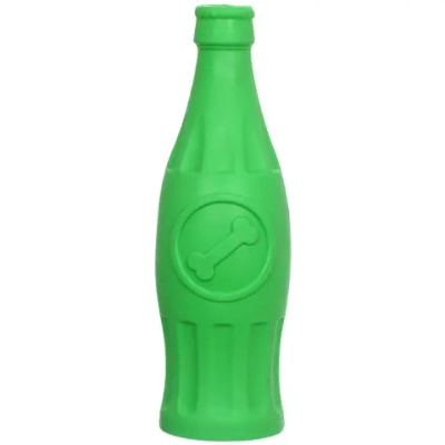 Игрушка TPR для средних и крупных пород собак «Бутылочка», цвет зеленый, 17*4,7см