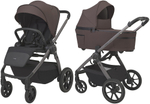 Детская коляска 3 в 1 Espiro Yoga 2026 и автокресло Pi Gray blue 208 Chokolate