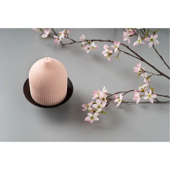 Свеча декоративная бежево-розого цвета Edge 10,5 см