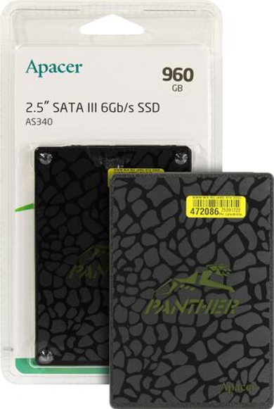 SSD диск 960 Gb SATA Apacer AS340 Panther  2.5" 3D TLC