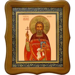 Михаил Киселев, священномученик пресвитер. Икона на холсте.