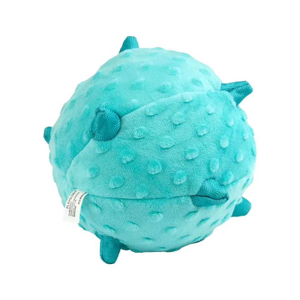 Playology puppy sensory ball сенсорный плюшевый мяч для щенков с ароматом арахиса, 15 см, голубой