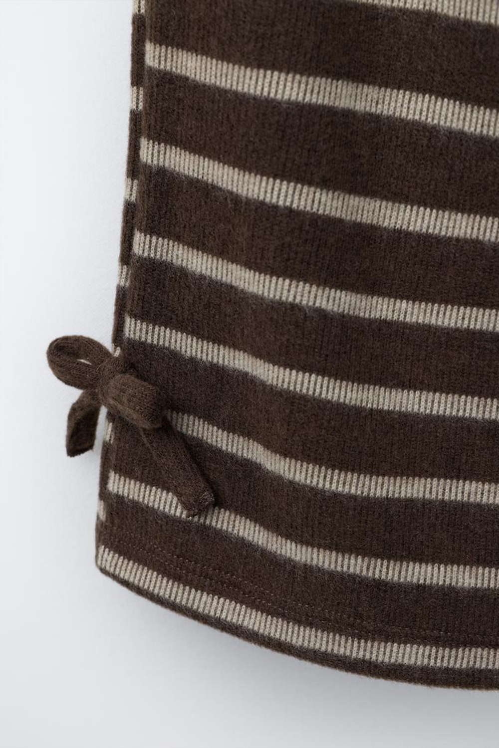 ZARA БРЮКИ-КЮЛОТЫ SOFT TOUCH С ЗАВЯЗКАМИ, ТЕМНО-КОРИЧНЕВЫЙ