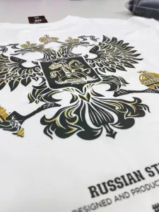 Футболка оверсайз белая с гербом России